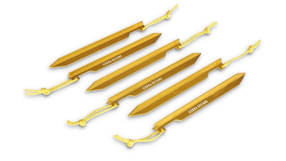Sierra Designs Fl-Stake, 6 Pack, Orange, 17.72 in / 45.01 cm, 47159518