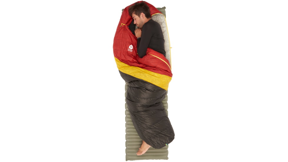 Sierra Designs Nitro 800F 20 Degrees Sleeping Bag, Red/Yellow/Black, Regular, 70604324R