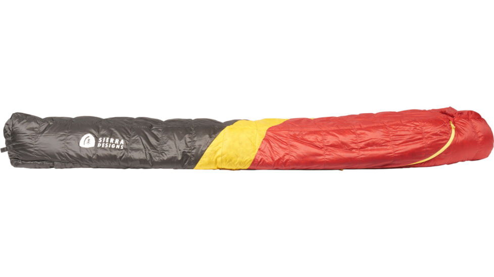 Sierra Designs Nitro 800F 20 Degrees Sleeping Bag, Red/Yellow/Black, Regular, 70604324R