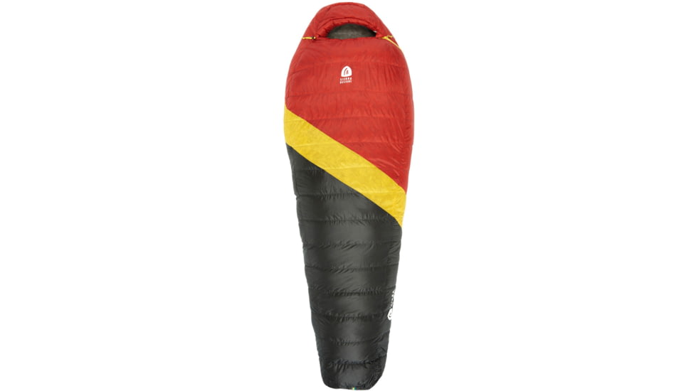 Sierra Designs Nitro 800F 20 Degrees Sleeping Bag, Red/Yellow/Black, Regular, 70604324R