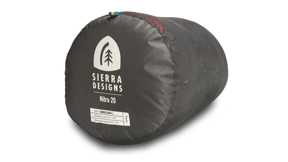 Sierra Designs Nitro UL 20 Sleeping Bag 800 DriDown-Red/Yellow/Peat-Regular