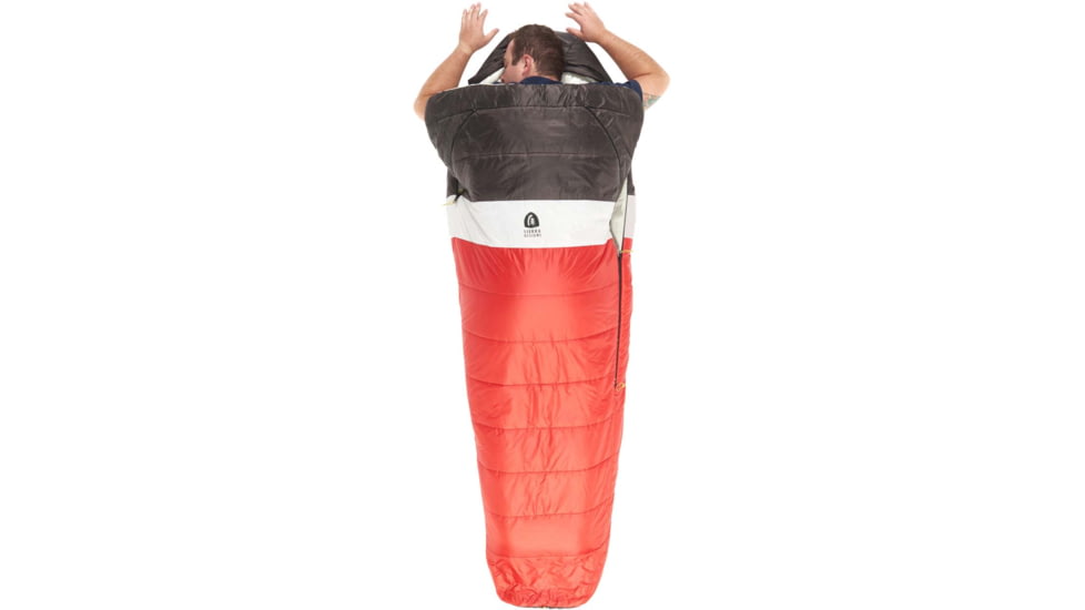 Sierra Designs Synthesis 20 Degrees Sleeping Bag, Red/Black, Regular, 90613419R