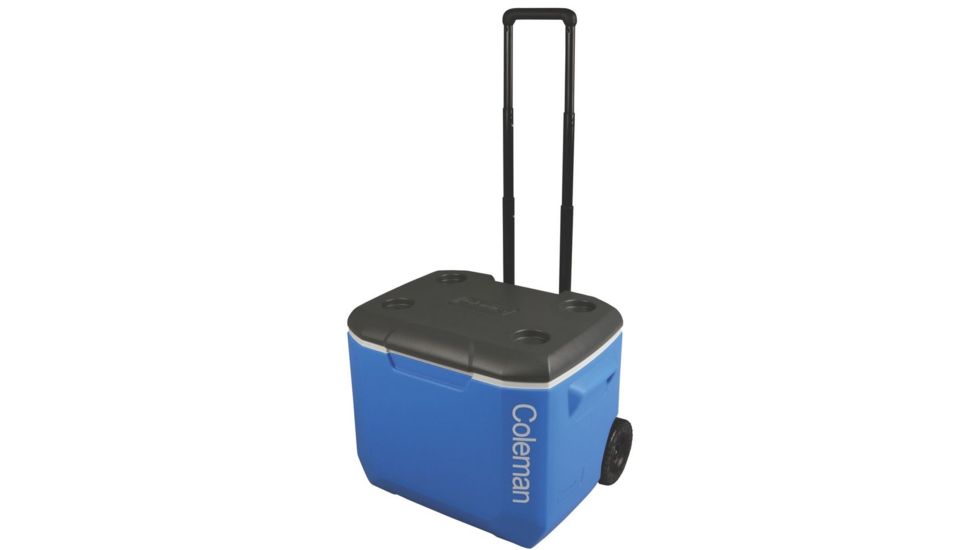 Coleman Signature 60 Quart Performance Wheeled Cooler, 5883, Blue / White / Dark Gray, Holds 94 Cans 3000001996