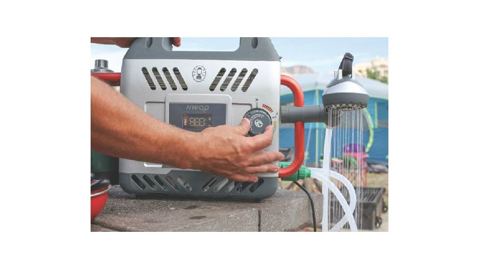 Coleman Signature H2Oasis Elite Hot Water on Demand Portable Water Heater, 2 USB Charging Ports, 4 Setting Shower Head W/ 8 Ft Hose 2000017456