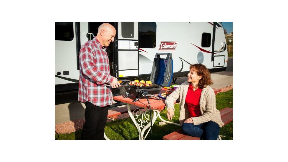 Coleman NXT Voyager RV Table Top Propane Grill, Blue / Black 2000016654