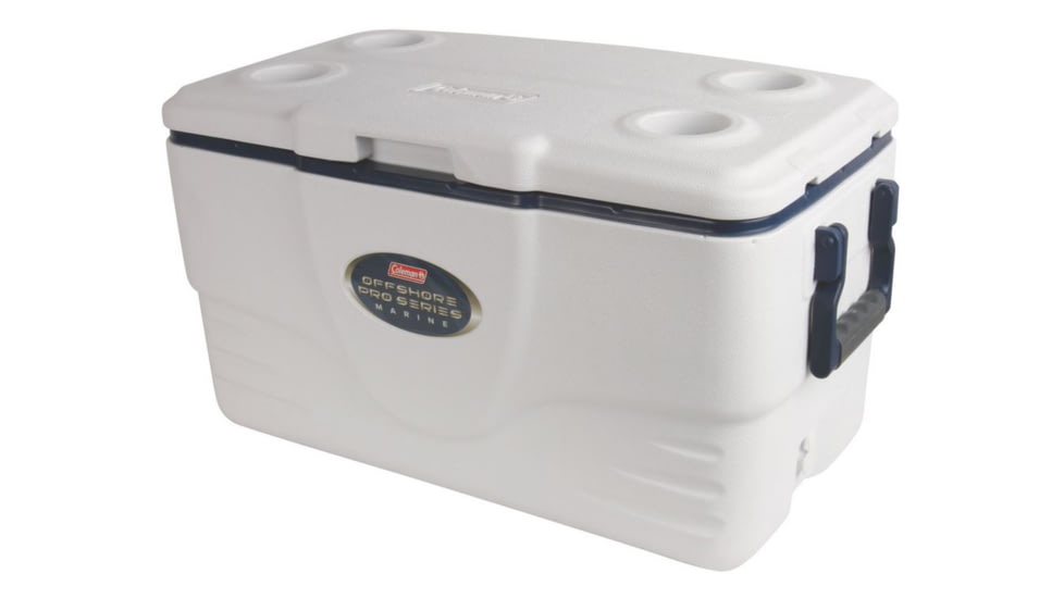 Coleman Signature Offshore Pro Series 36 Quart Marine Cooler, 6251, White / Blue, Holds 49 Cans 3000003701
