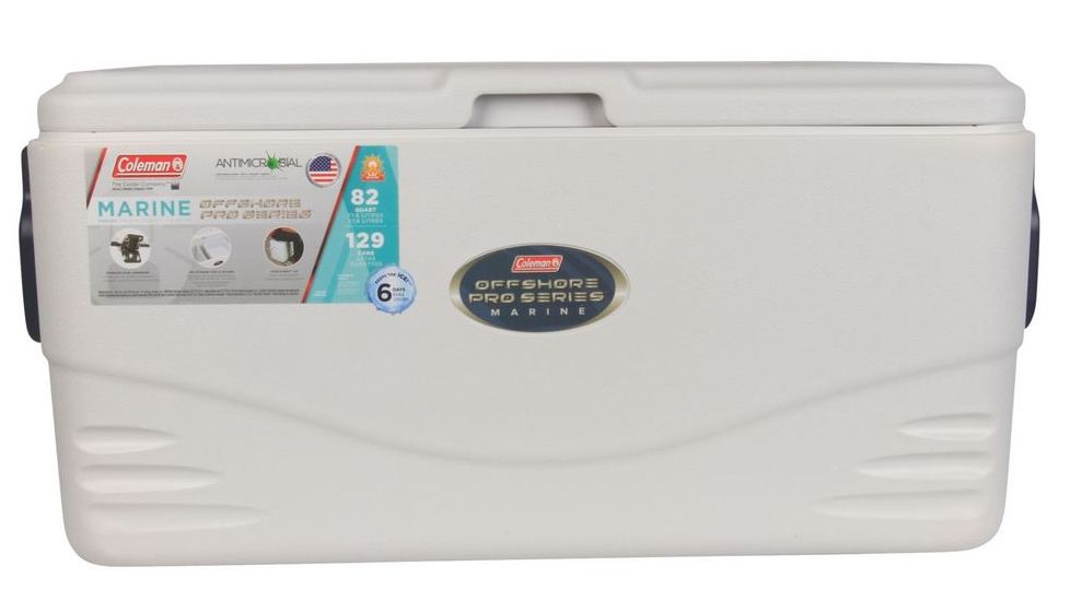 Coleman Signature OffShore Pro Series 100 Quart Marine Cooler, 6200, White / Black, Holds 160 Cans 3000003695