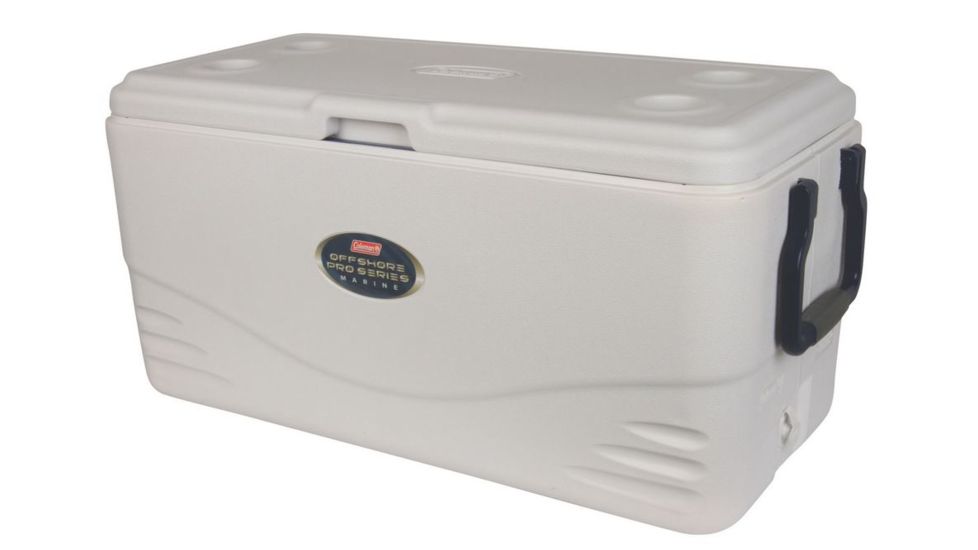 Coleman Signature OffShore Pro Series 100 Quart Marine Cooler, 6200, White / Black, Holds 160 Cans 3000003695