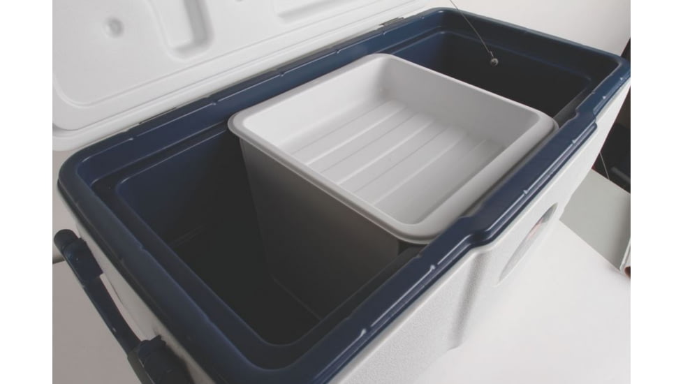 Coleman Signature Offshore Pro Series 58 Quart Marine Cooler W/ Fish Ruler, 6273, White / Blue, Holds 75 Cans 3000003699