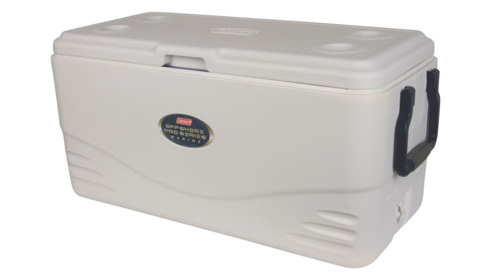 Coleman Signature Offshore Pro Series 82 Quart Marine Cooler, 6296, White / Blue, Holds 129 Cans 3000003698