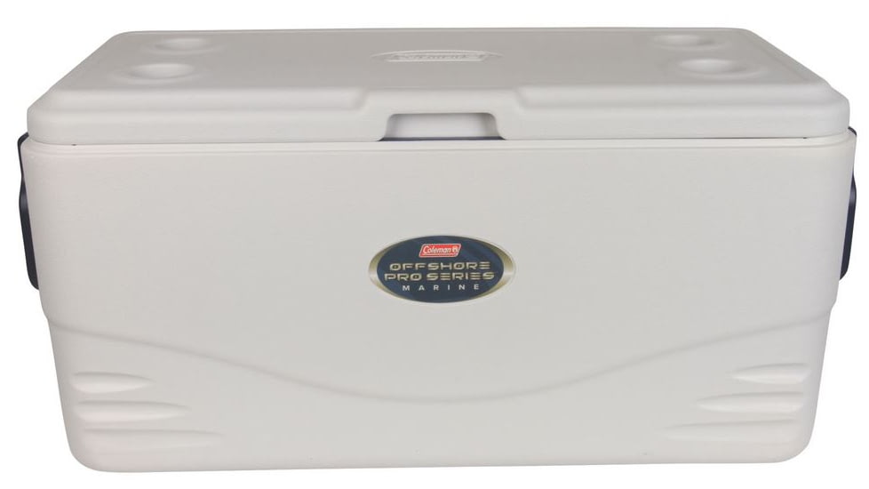 Coleman Signature Offshore Pro Series 82 Quart Marine Cooler, 6296, White / Blue, Holds 129 Cans 3000003698