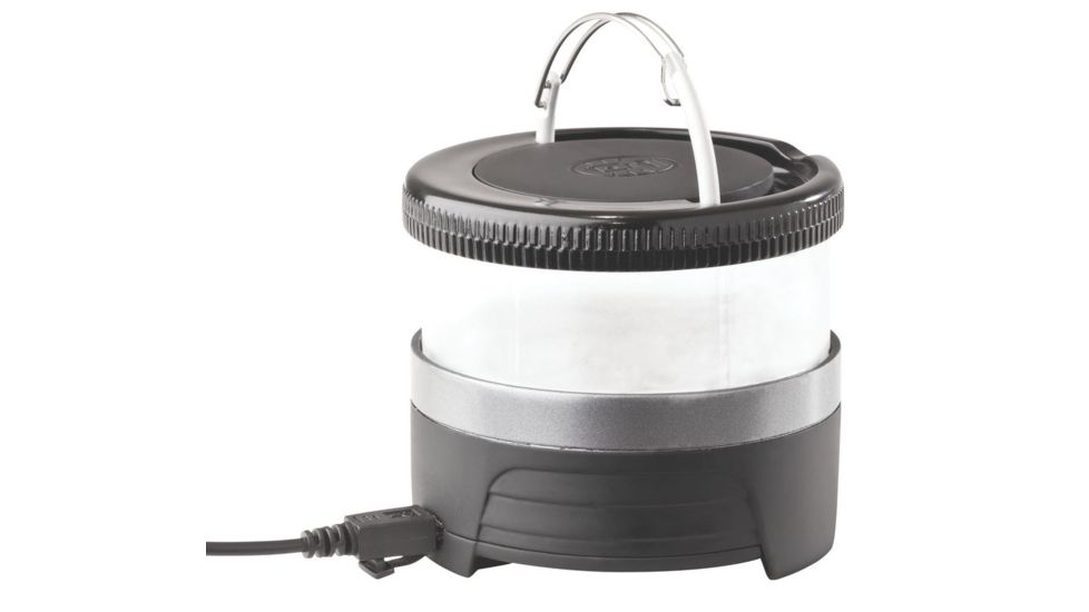 Coleman Signature Pack-Away 250L Puck Light Lantern, 250 Lumens, Rechargeable 18650 Li-Ion Battery, Black / Gray 2000013863