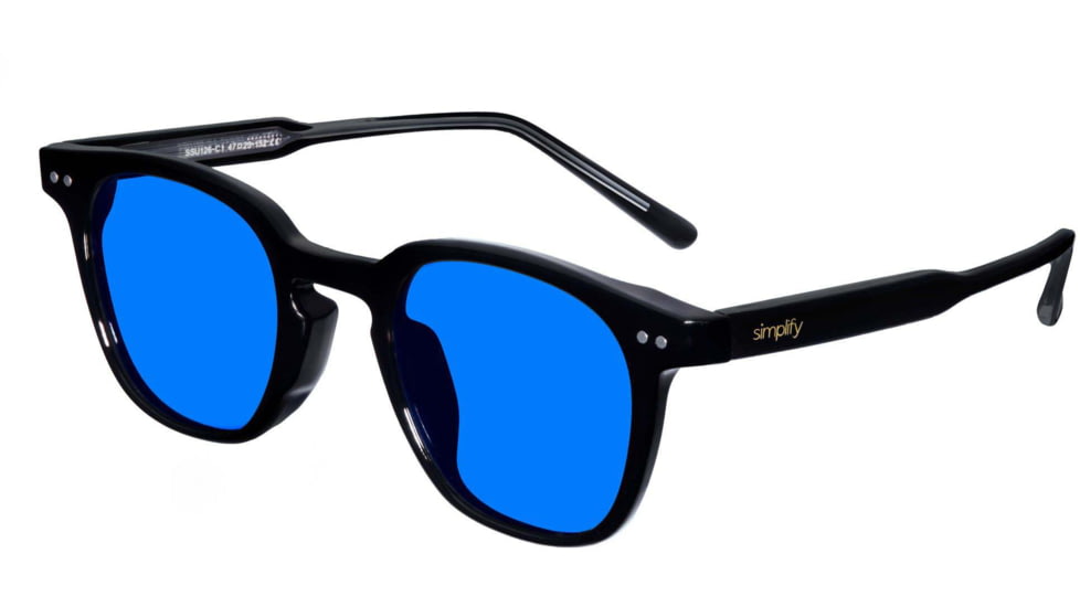 Simplify Alexander Polarized Sunglass, Black/Blue, One Size, SSU126-C3