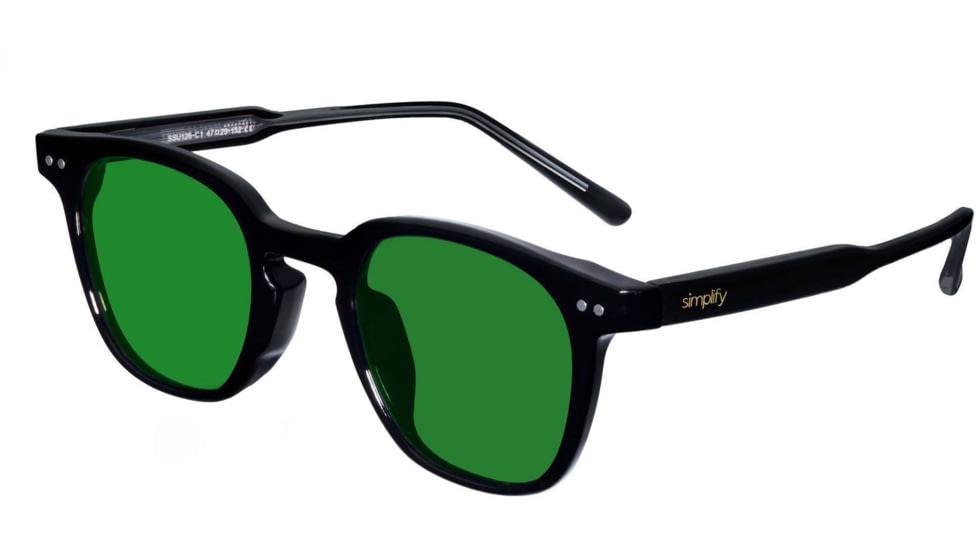 Simplify Alexander Polarized Sunglass, Black/Green, One Size, SSU126-C4