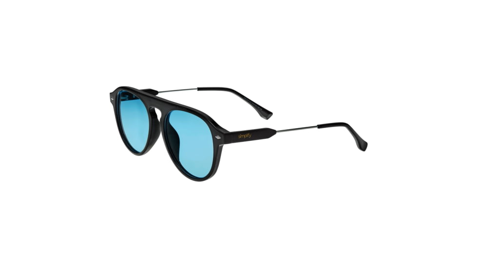 Simplify Carter Polarized Sunglasses, Black Frame, Blue Lens, Black/Blue, One Size, SSU127-C2