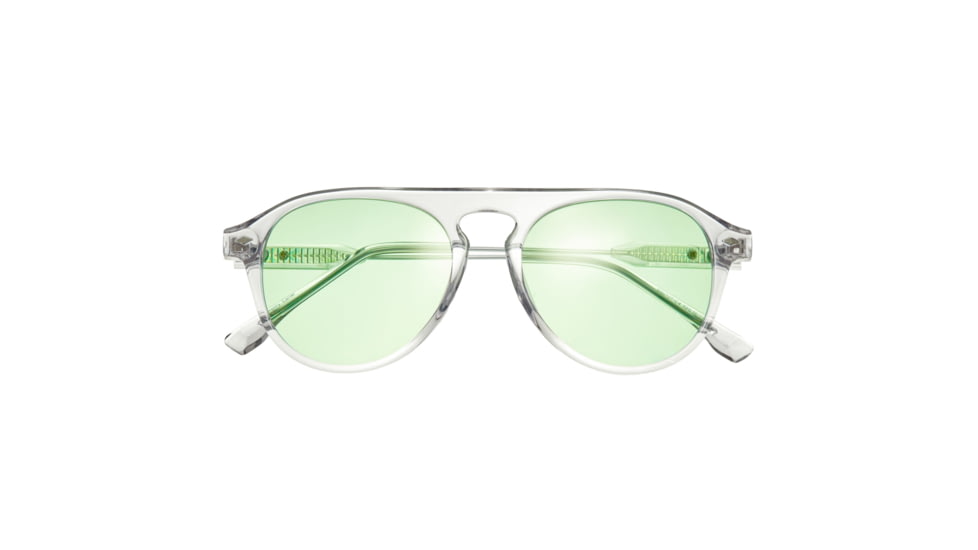 Simplify Carter Polarized Sunglasses, Clear Frame, Green Lens, Clear/Green, One Size, SSU127-C4