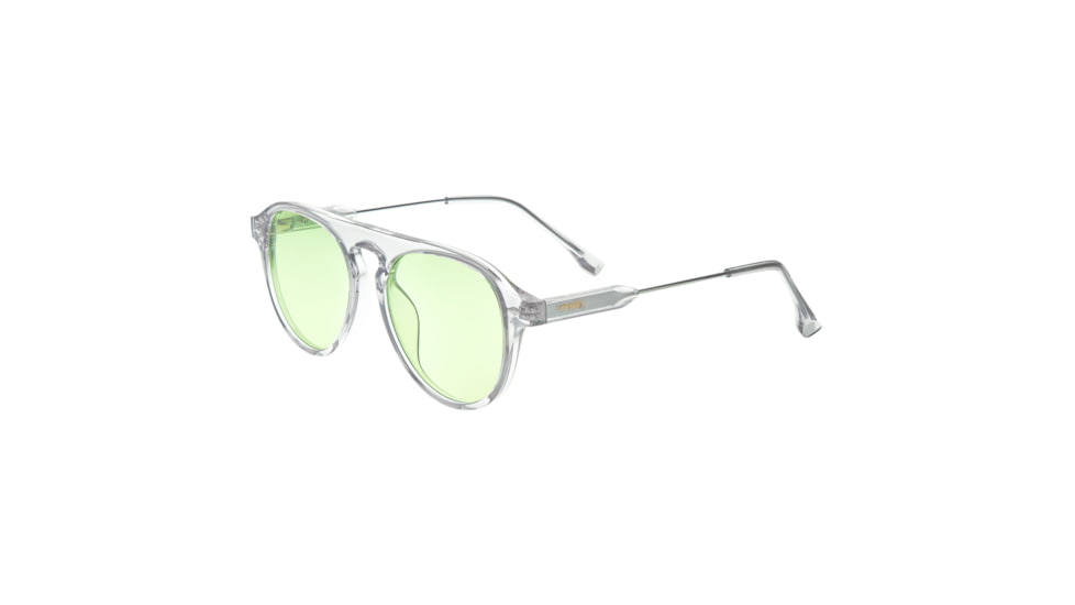 Simplify Carter Polarized Sunglasses, Clear Frame, Green Lens, Clear/Green, One Size, SSU127-C4