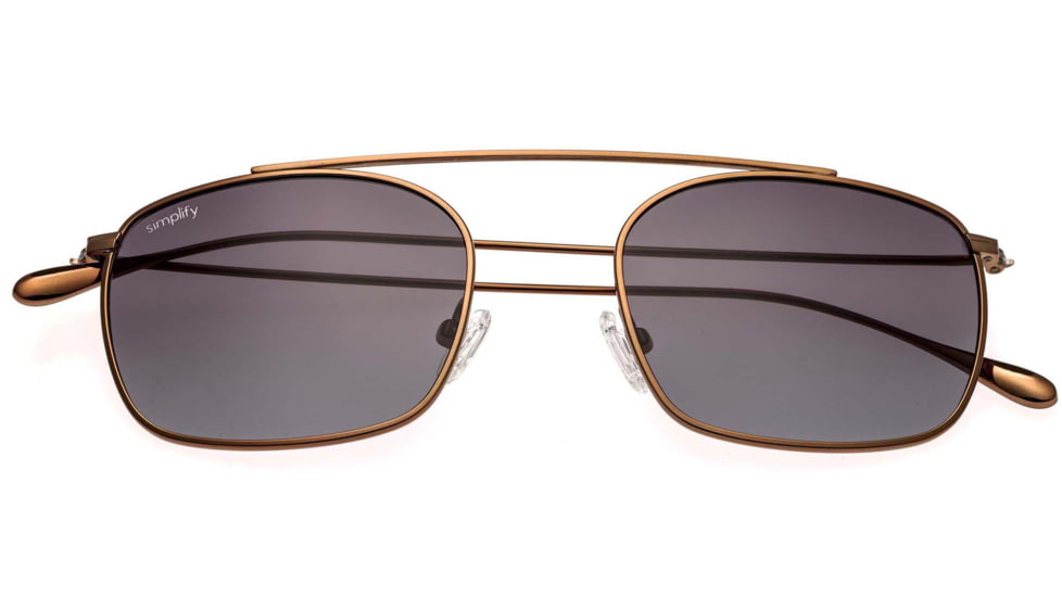Simplify Collins Sunglasses, Bronze Frame, Black Lens, Polarized, One Size, SSU104-BR
