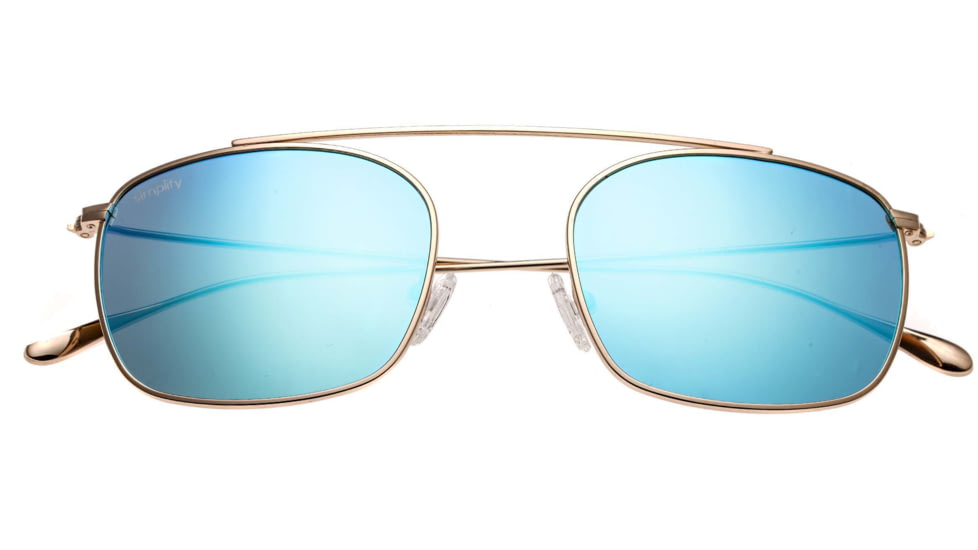 Simplify Collins Sunglasses, Gold Frame, Celeste Lens, Polarized, One Size, SSU104-GD
