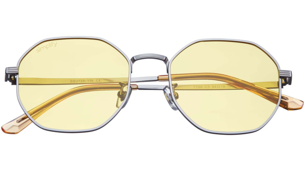 Simplify Ezra Polarized Sunglass, Silver/Yellow, One Size, SSU125-YW