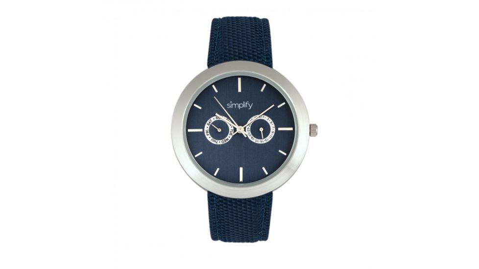 Simplify The 6100 Canvas Overlay Strap Watch, Blue, SIM6104