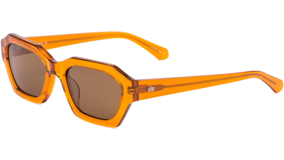 Sito Kinetic Sunglasses, Amber Frame, Brown Polarized Lens, SIKNC003P