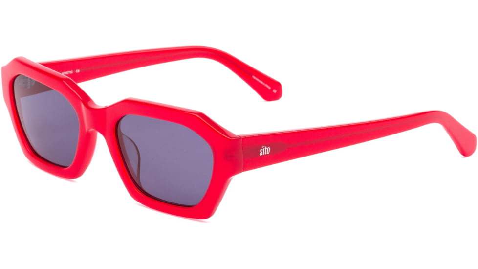 Sito Kinetic Sunglasses, Cherry Red Frame, Iron Grey Polarized Lens, SIKNC011P
