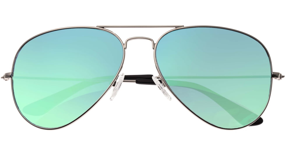 Sixty One Sunglasses Honupu Sunglasses, Silver Frame, Blue-Green Lens, Polarized, One Size, SIXS141GN
