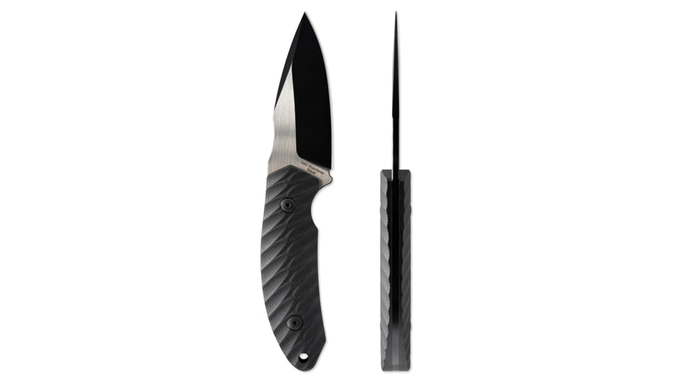 Skallywag Tactical Crows Nest Fixed Blade Knife, 3.5in, 440c Stainless Steel, Drop Point Blade, G10 Handle, Black, Crows Nest-Black