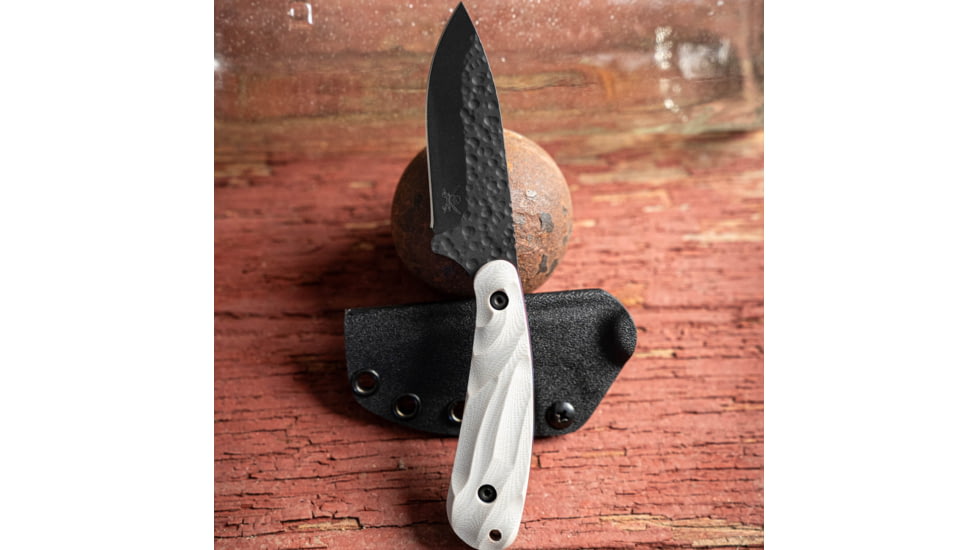 Skallywag Tactical Fireside Pro Fixed Blade Knife, 2.75in, Steel 440c, Spear Point, G10 Freedom Handle, Black, Fireside Pro - Freedom