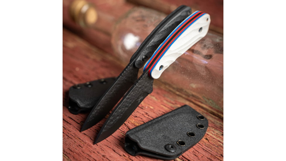 Skallywag Tactical Fireside Pro Fixed Blade Knife, 2.75in, Steel 440c, Spear Point, G10 Obsidian Handle, Black, Fireside Pro - Obsidian