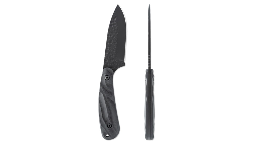Skallywag Tactical Fireside Pro Fixed Blade Knife, 2.75in, Steel 440c, Spear Point, G10 Obsidian Handle, Black, Fireside Pro - Obsidian