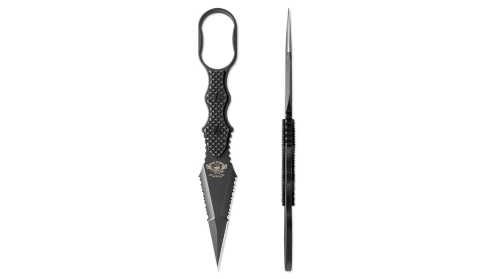 Skallywag Tactical Guardian Fixed Blade Knife, 4 in, D2, Dagger Blade, G10 Handle, Black, Guardian-Black