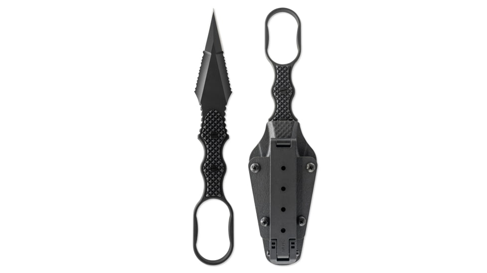 Skallywag Tactical Guardian Fixed Blade Knife, 4 in, D2, Dagger Blade, G10 Handle, Black, Guardian-Black