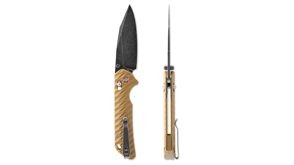 Skallywag Tactical Mako II Folding Knife, 3.5in, D2, Drop Point Blade, G10, Desert Tan Handle, Mako II - Desert Tan