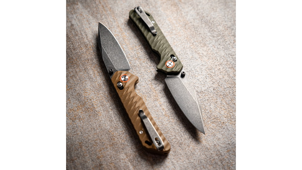 Skallywag Tactical Mako II Folding Knife, 3.5in, D2, Drop Point Blade, G10, Desert Tan Handle, Mako II - Desert Tan