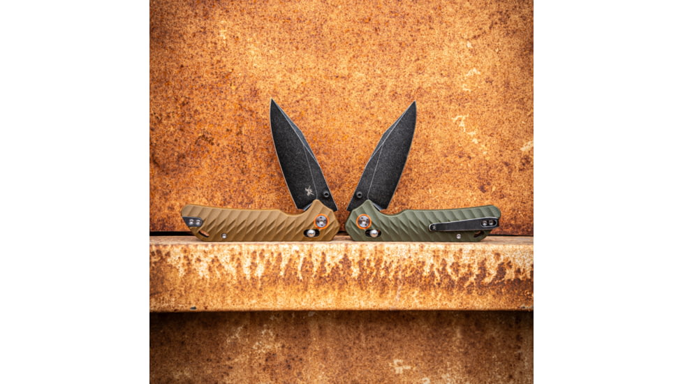 Skallywag Tactical Mako II Folding Knife, 3.5in, D2, Drop Point Blade, G10, Desert Tan Handle, Mako II - Desert Tan