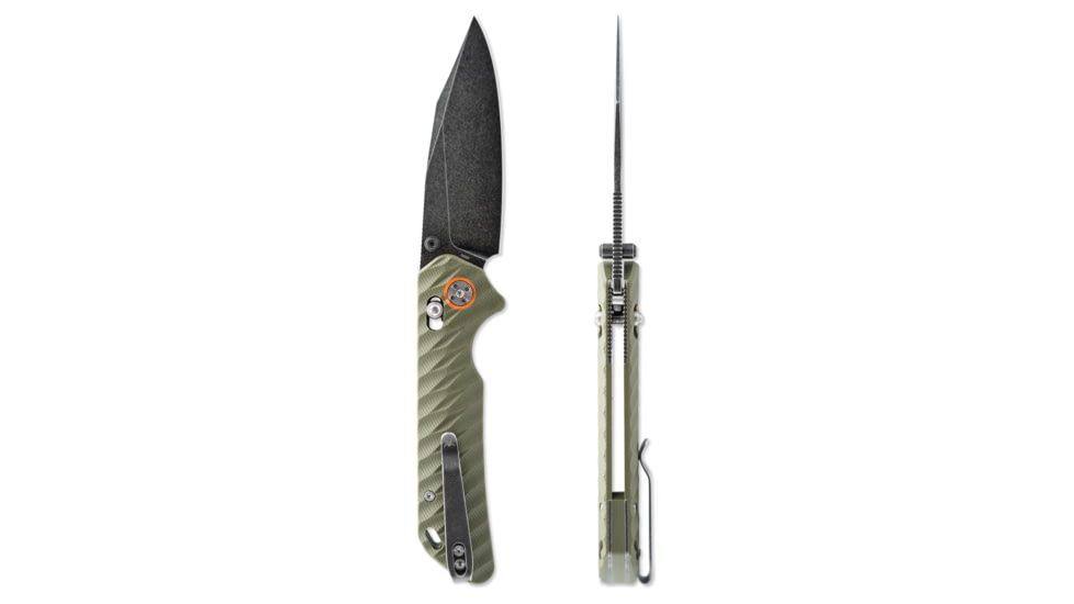 Skallywag Tactical Mako II Folding Knife, 3.5in, D2, Drop Point Blade, G10, OD Green Handle, Mako II - OD Green