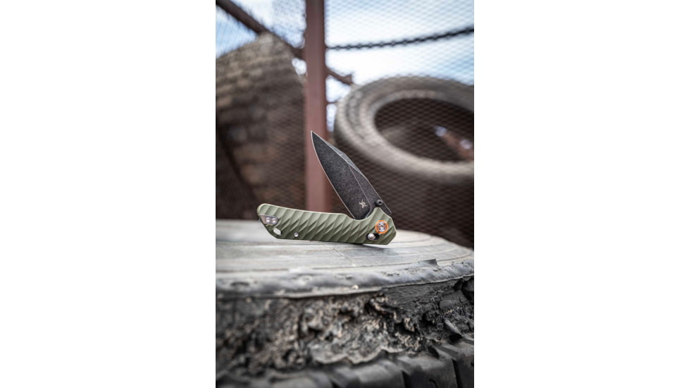 Skallywag Tactical Mako II Folding Knife, 3.5in, D2, Drop Point Blade, G10, OD Green Handle, Mako II - OD Green