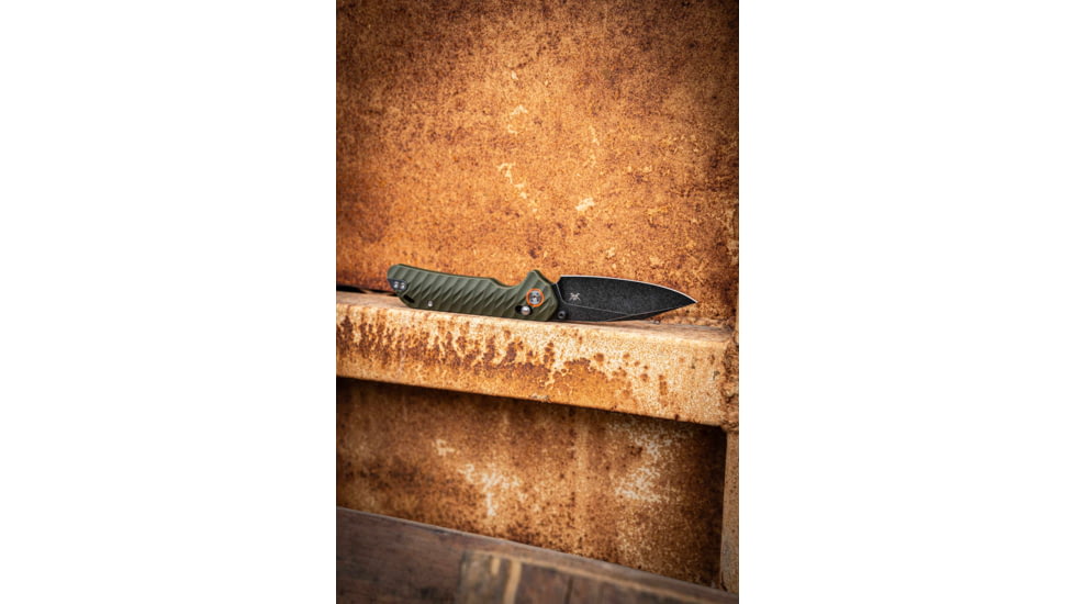 Skallywag Tactical Mako II Folding Knife, 3.5in, D2, Drop Point Blade, G10, OD Green Handle, Mako II - OD Green