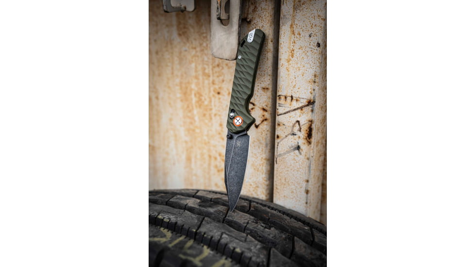 Skallywag Tactical Mako II Folding Knife, 3.5in, D2, Drop Point Blade, G10, OD Green Handle, Mako II - OD Green