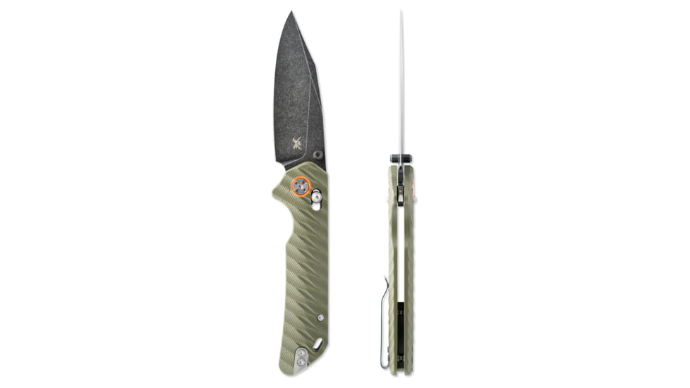 Skallywag Tactical Mako II Folding Knife, 3.5in, D2, Drop Point Blade, G10, OD Green Handle, Mako II - OD Green