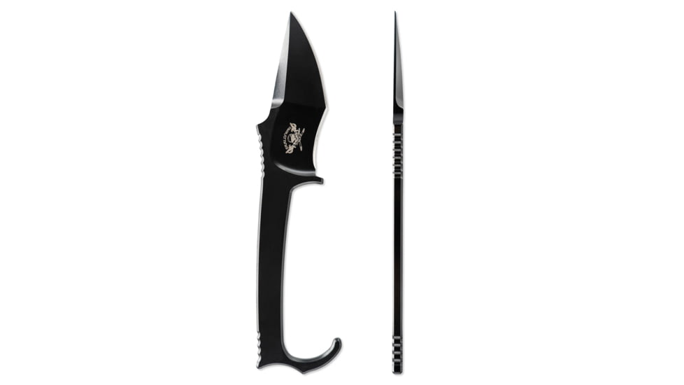 Skallywag Tactical MDV Plus One Fixed Blade Knife, 3.25 in, D2, Modified Tanto Blade, Black, MDV Plus One-Black