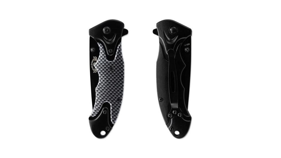 Skallywag Tactical Orca Folding Knife, 3.75in, 420 Stainless Steel, Drop Point Blade, 6061 Aluminum, Black, Orca