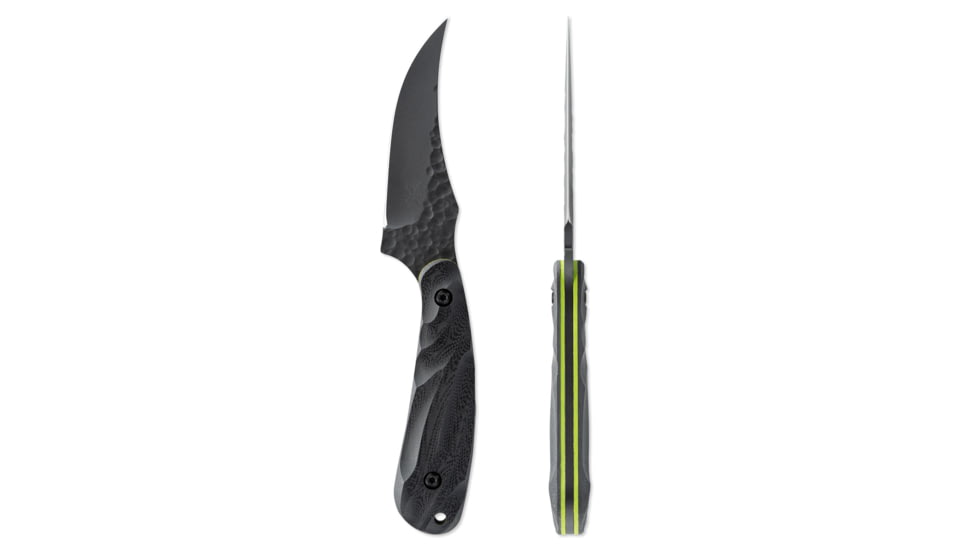 Skallywag Tactical Scorpion Pro Fixed Blade Knife, 2.75in, Steel 440c, Persian, G10 Zombie Green Handle, Black, Scorpion Pro - Zombie Green