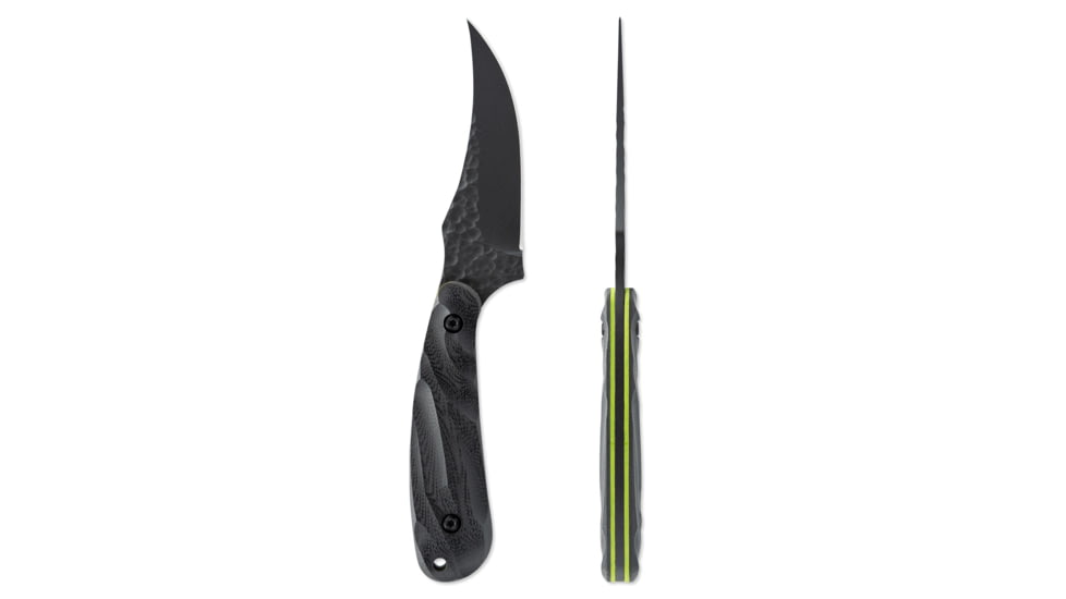 Skallywag Tactical Scorpion Pro Fixed Blade Knife, 2.75in, Steel 440c, Persian, G10 Zombie Green Handle, Black, Scorpion Pro - Zombie Green