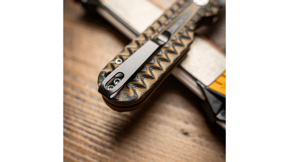 Skallywag Tactical Searoach Folding Knife, 2.75in, D2 Steel, G10 Handle, Black/Tan, The Searoach-Black &amp; Tan