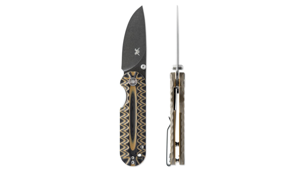 Skallywag Tactical Searoach Folding Knife, 2.75in, D2 Steel, G10 Handle, Black/Tan, The Searoach-Black &amp; Tan