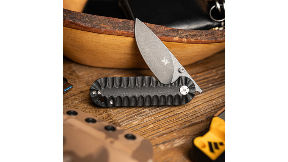 Skallywag Tactical Searoach Folding Knife, 2.75in, D2 Steel, G10 Handle, Black, The Searoach-Black