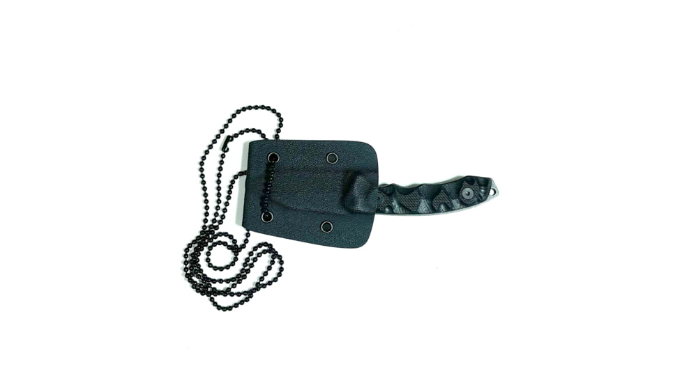 Skallywag Tactical The Mini Fixed Blade, 2 in, 420 Stainless Steel, G10 Scalloped Textured Scale Handle, Black, The Mini